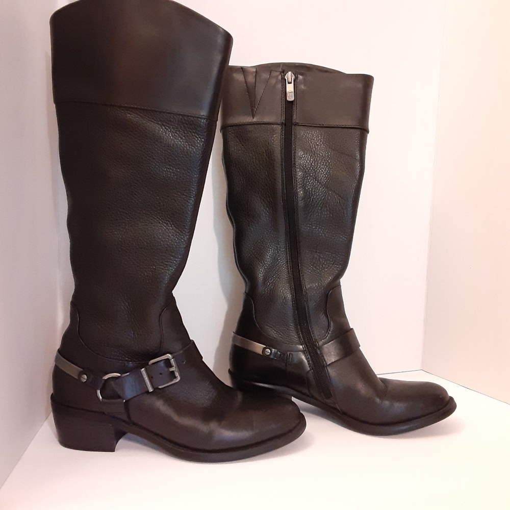 Vince Camuto Brunah Womens Leather Black Boots Sz 6.5, knee high